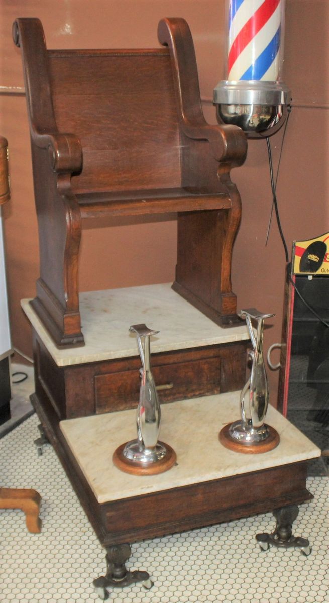 Koken Wooden Shoe Shine Chair